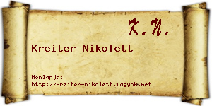 Kreiter Nikolett névjegykártya